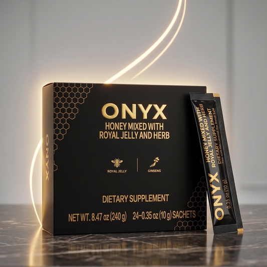 Onyx Organic Dietary Honey Supplement Blended with Royal Jelly and Herb