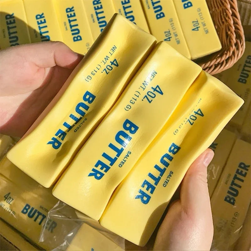 Simulation cheese Squishy Butter Fidget Toys Stress-Relieving Balls Anti-Stress Decorations Desk Accessories Party Favors