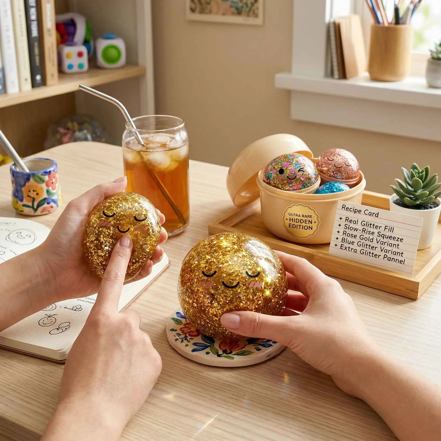 Gold Glitter Dumpling Squishy Collectible