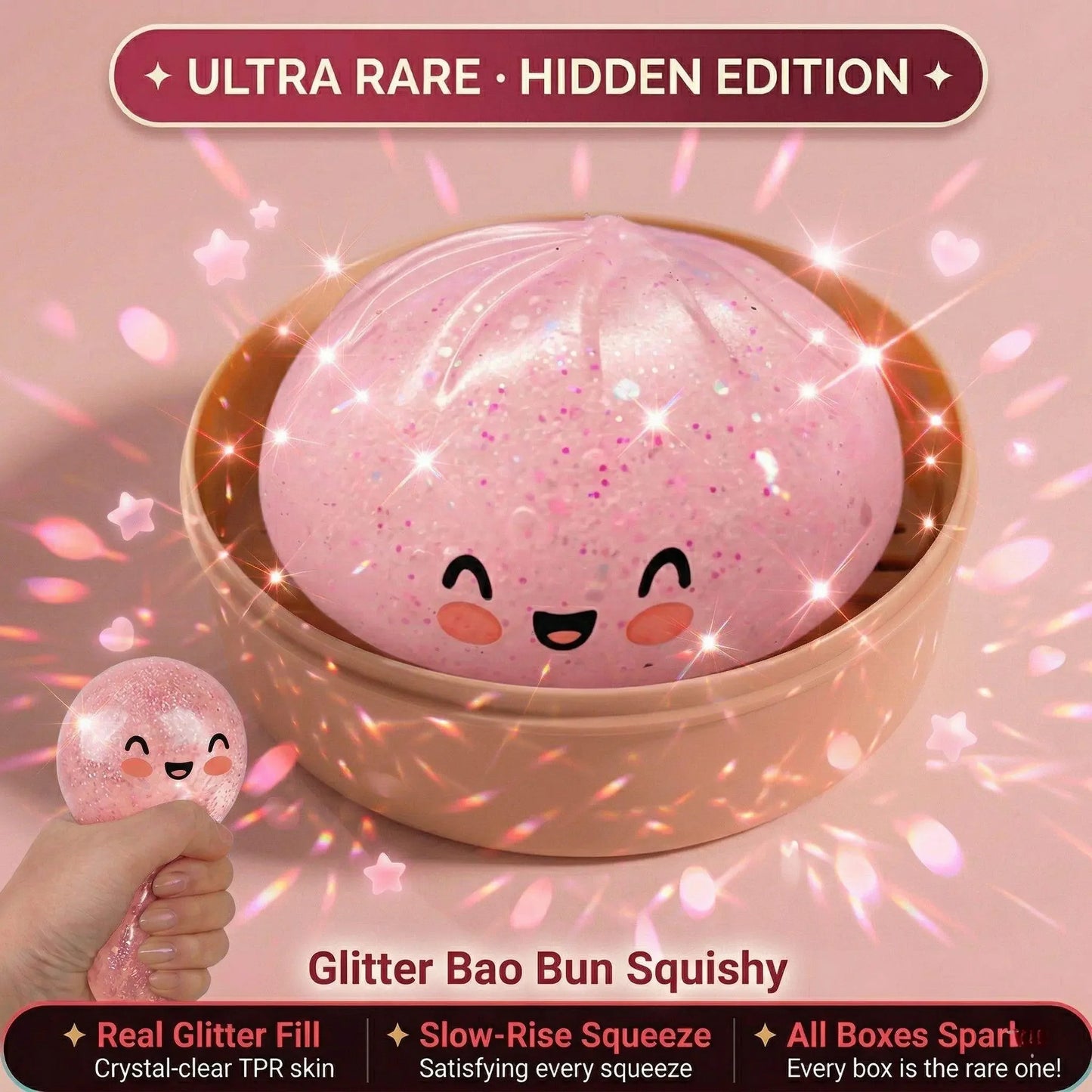 Gold Glitter Dumpling Squishy Collectible